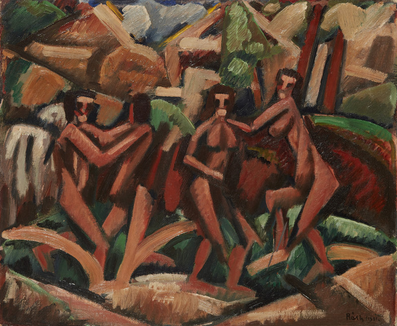 Alfred Reth Personnages et cheval 1911 oil on canvas 38x46 cm